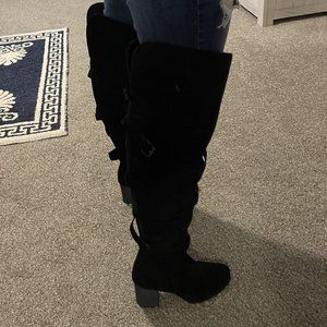 9 Thigh-High, Wide Calf Black OTK Boots, TORRID, Plus Size